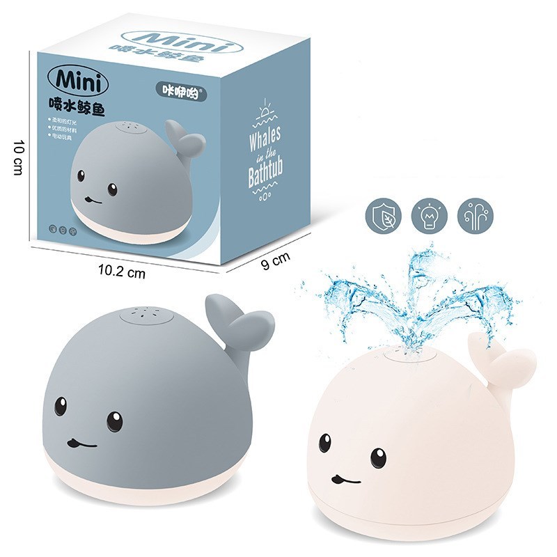 🐳 Baby Whale Sprinkler Bath Toy with LED Light & Music