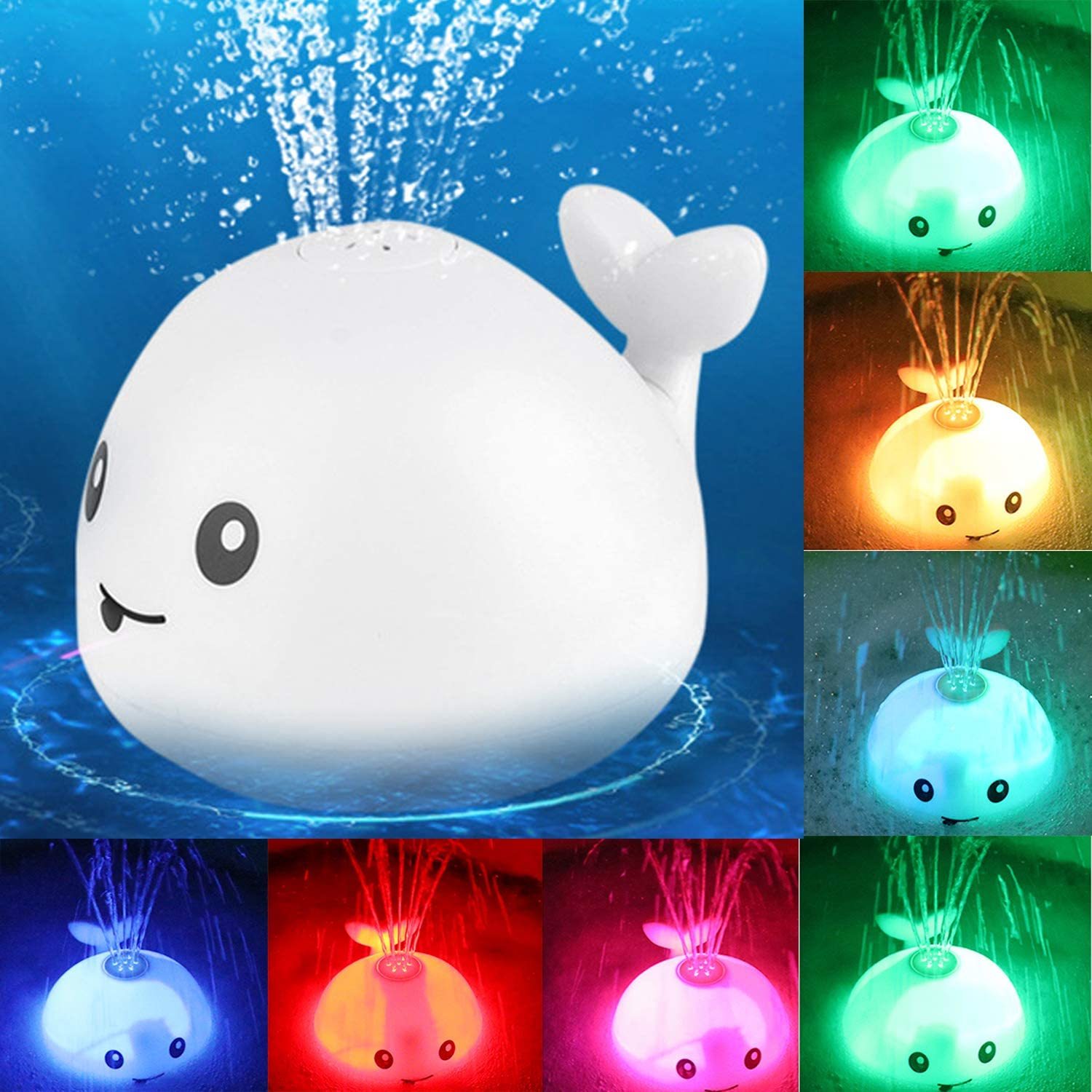🐳 Baby Whale Sprinkler Bath Toy with LED Light & Music