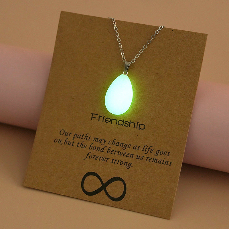 Europe And America Best Selling Luminous Pendant Card Necklace Love
