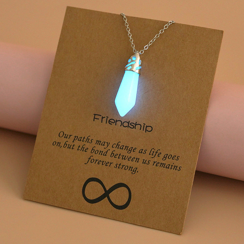 Europe And America Best Selling Luminous Pendant Card Necklace Love