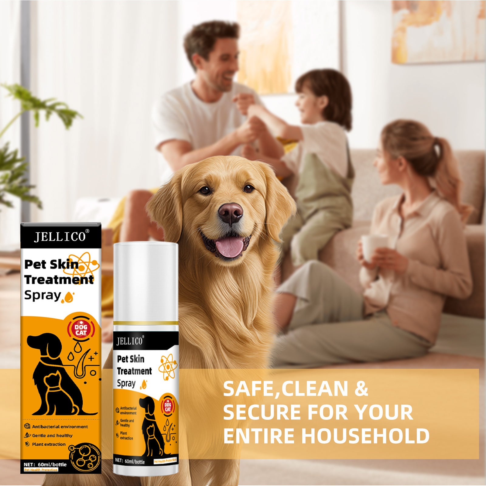 Pet Skin Care Spray for Dogs & Cats – Anti-Itch, Hair Loss & Moss Relief Formula