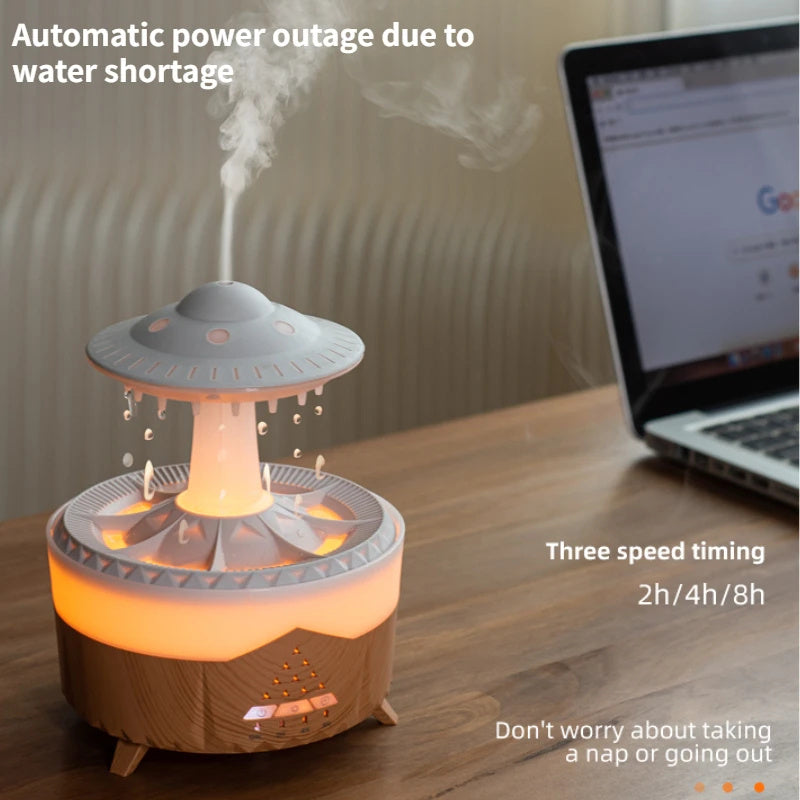 🌧️ UFO Raindrop Humidifier & Aromatherapy Diffuser..A Tranquil Rain Experience for Your Home