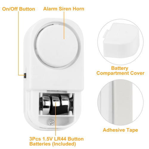 1 Set Wireless Window Door Magnet Alarms Magnetic Sensor Security Burglar Alarm For Kid Safety With Batteries