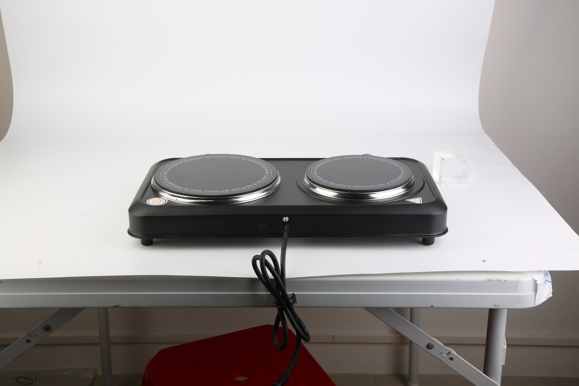 1Pc 2000W Electric Infrared Dual Burner Portable Heating Hot Plate Stove Countertop RV Hotplate With Glass Cooktop Stepless Temperature Adjustments For Home RV Camp