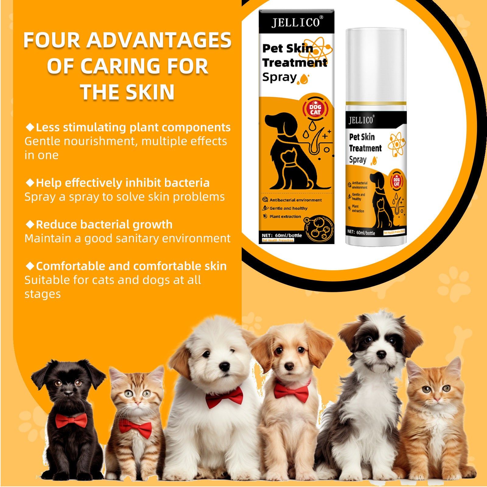 Pet Skin Care Spray for Dogs & Cats – Anti-Itch, Hair Loss & Moss Relief Formula