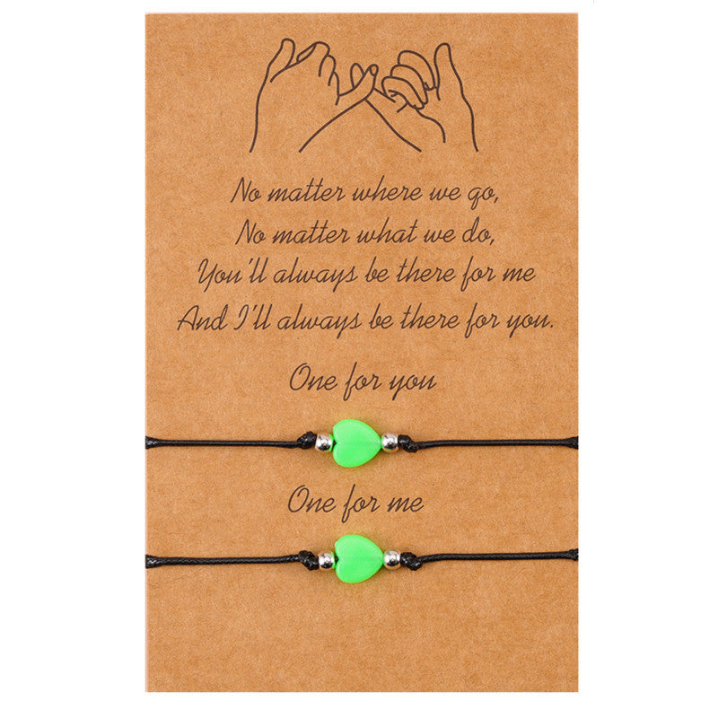 Europe And America Best Selling Luminous Pendant Card Necklace Love