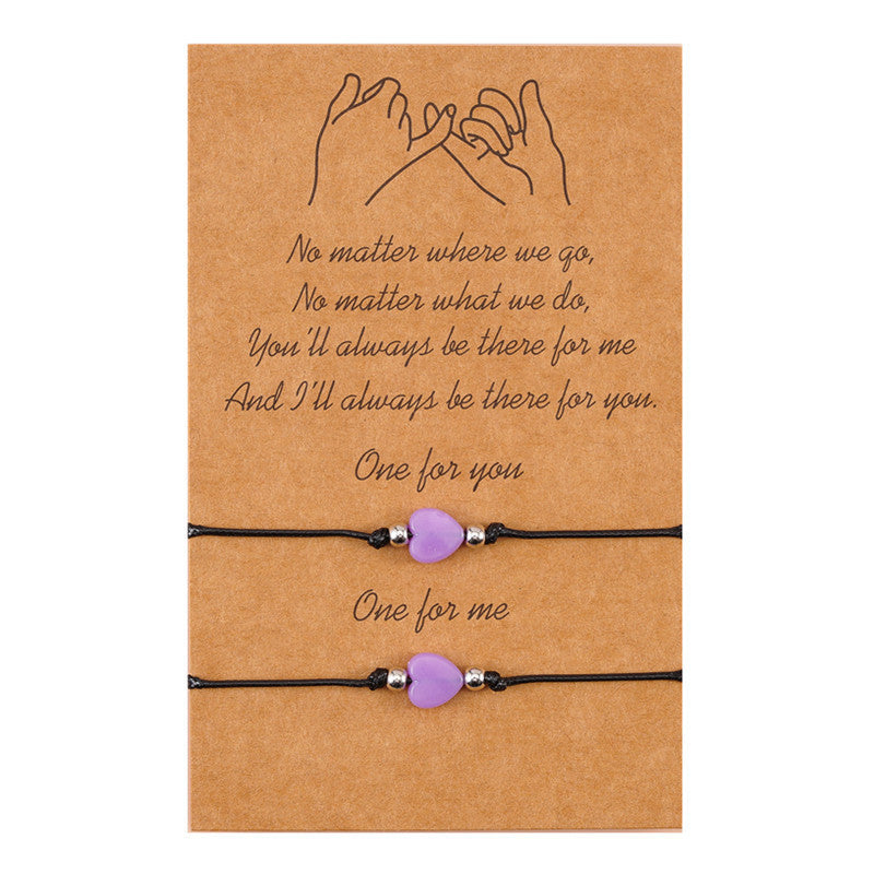 Europe And America Best Selling Luminous Pendant Card Necklace Love