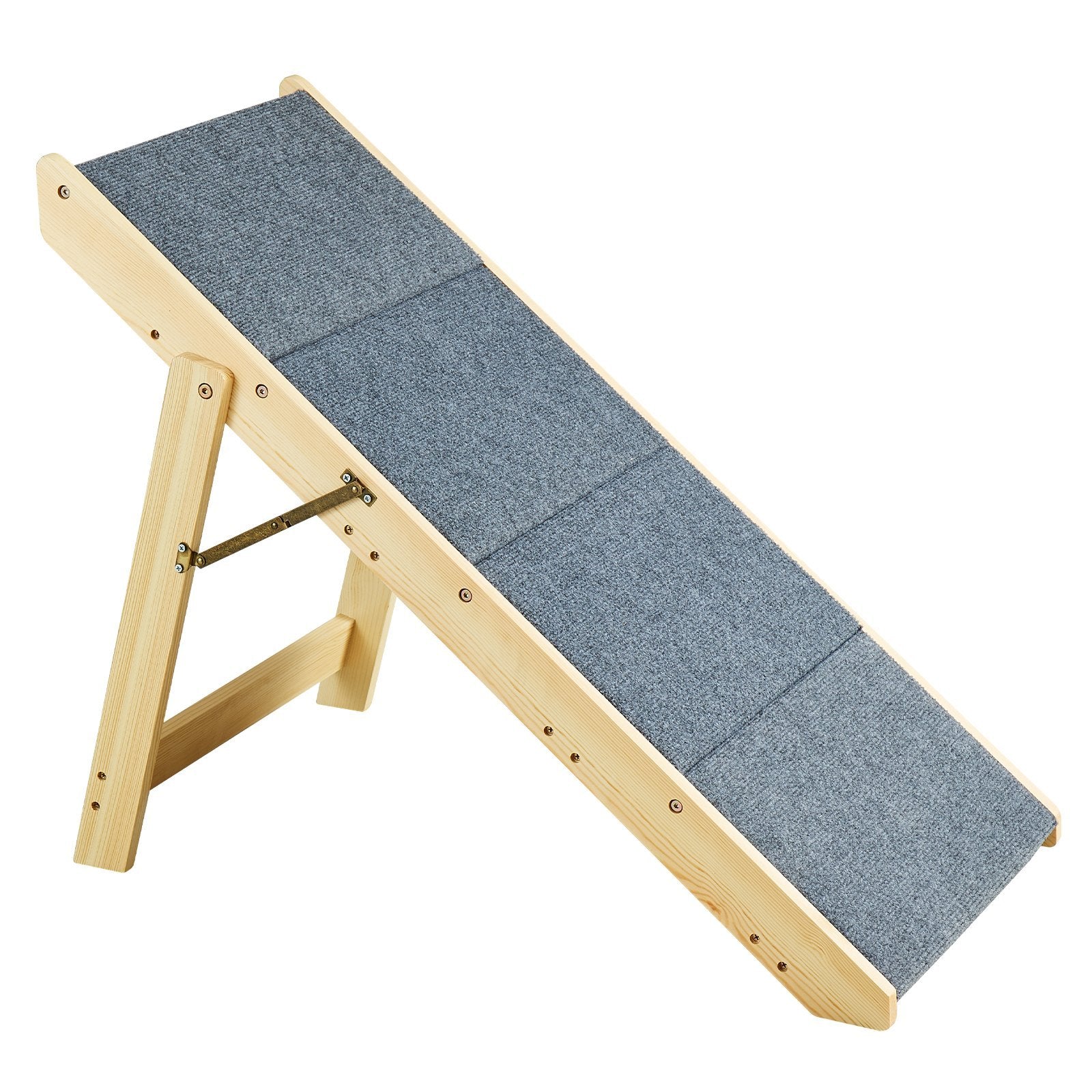 Wood Pet Stairs Pet Steps, 2-in-1 Foldable Wooden Dog Stair For Beds, Sofa And Cars, Dog Stairs & Ramp With 4 Steps For Small Medium Large Pet, Up To 150 Lbs
