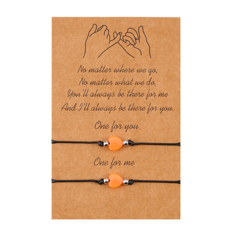 Europe And America Best Selling Luminous Pendant Card Necklace Love