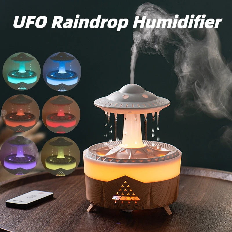 🌧️ UFO Raindrop Humidifier & Aromatherapy Diffuser..A Tranquil Rain Experience for Your Home