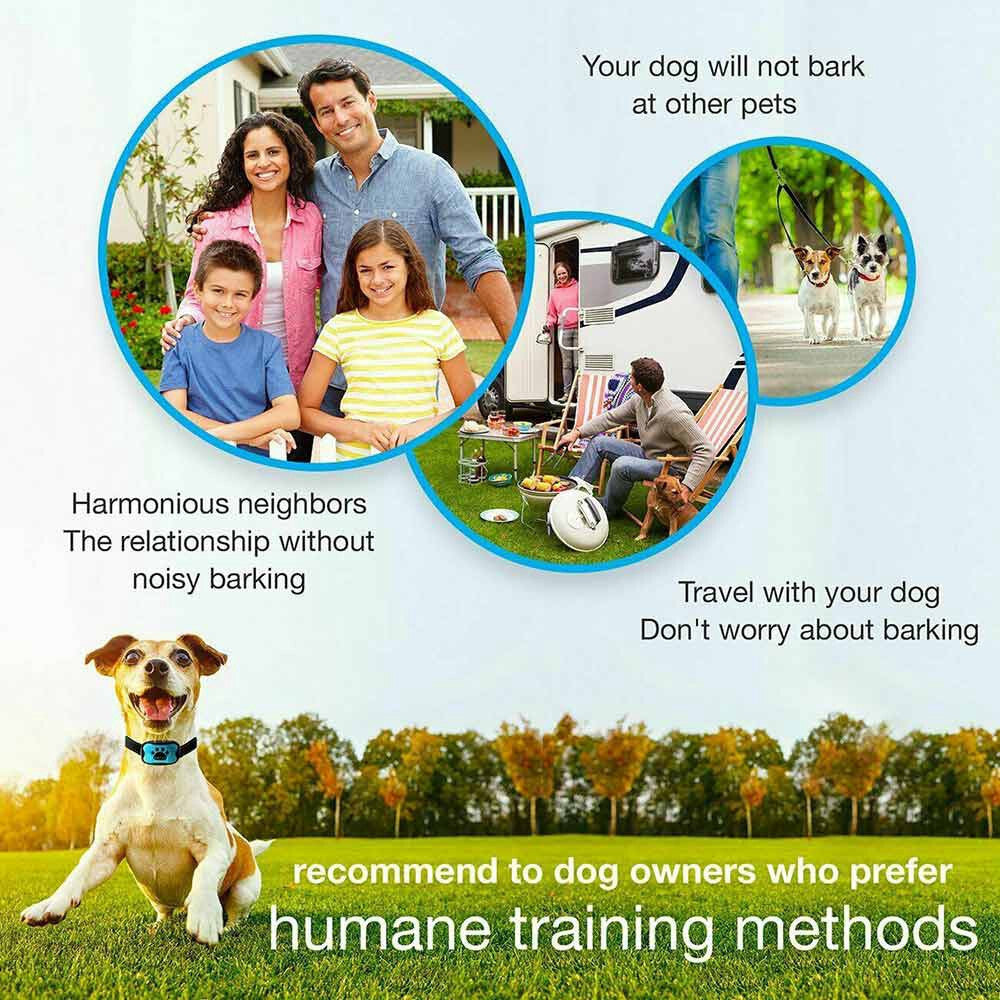Anti Bark Collar Stop Dog Barking Sound Vibration S-M-L Adjustable Rechargeable