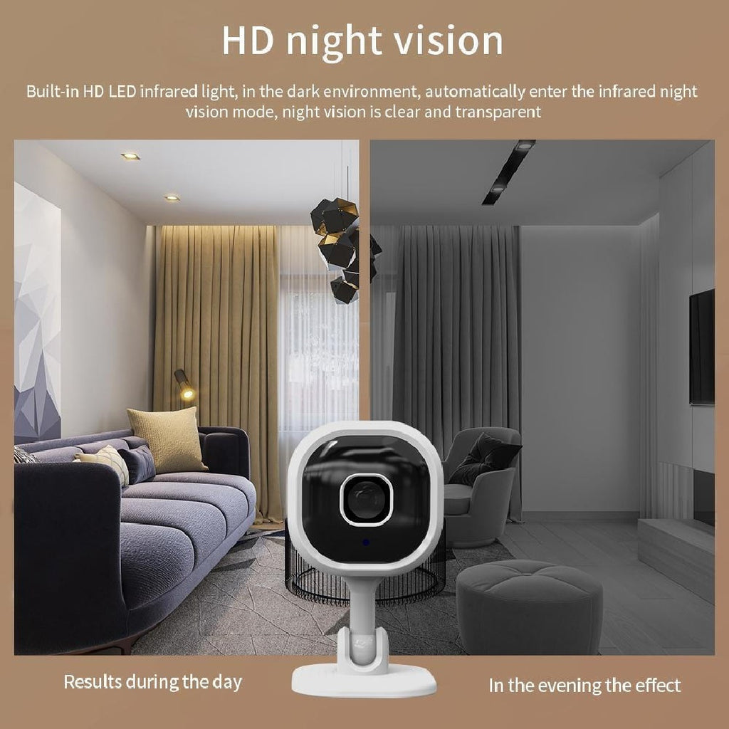 1080P HD Mini WiFi Security Camera – Wireless Indoor IP CCTV with Night Vision, Two-Way Audio & 360° Manual Rotation