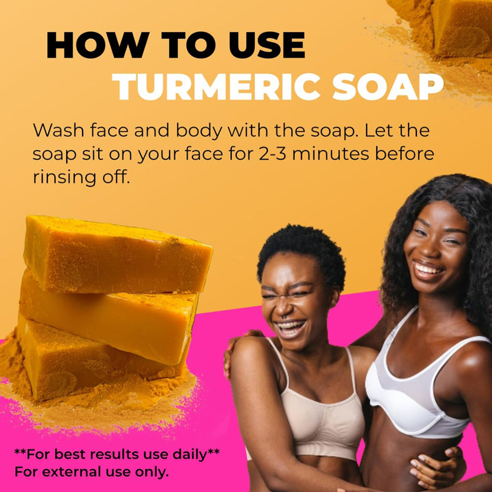 🌿 Turmeric Kojic Acid Soap Bar – Natural Dark Spot Remover & Skin Brightening Cleanser