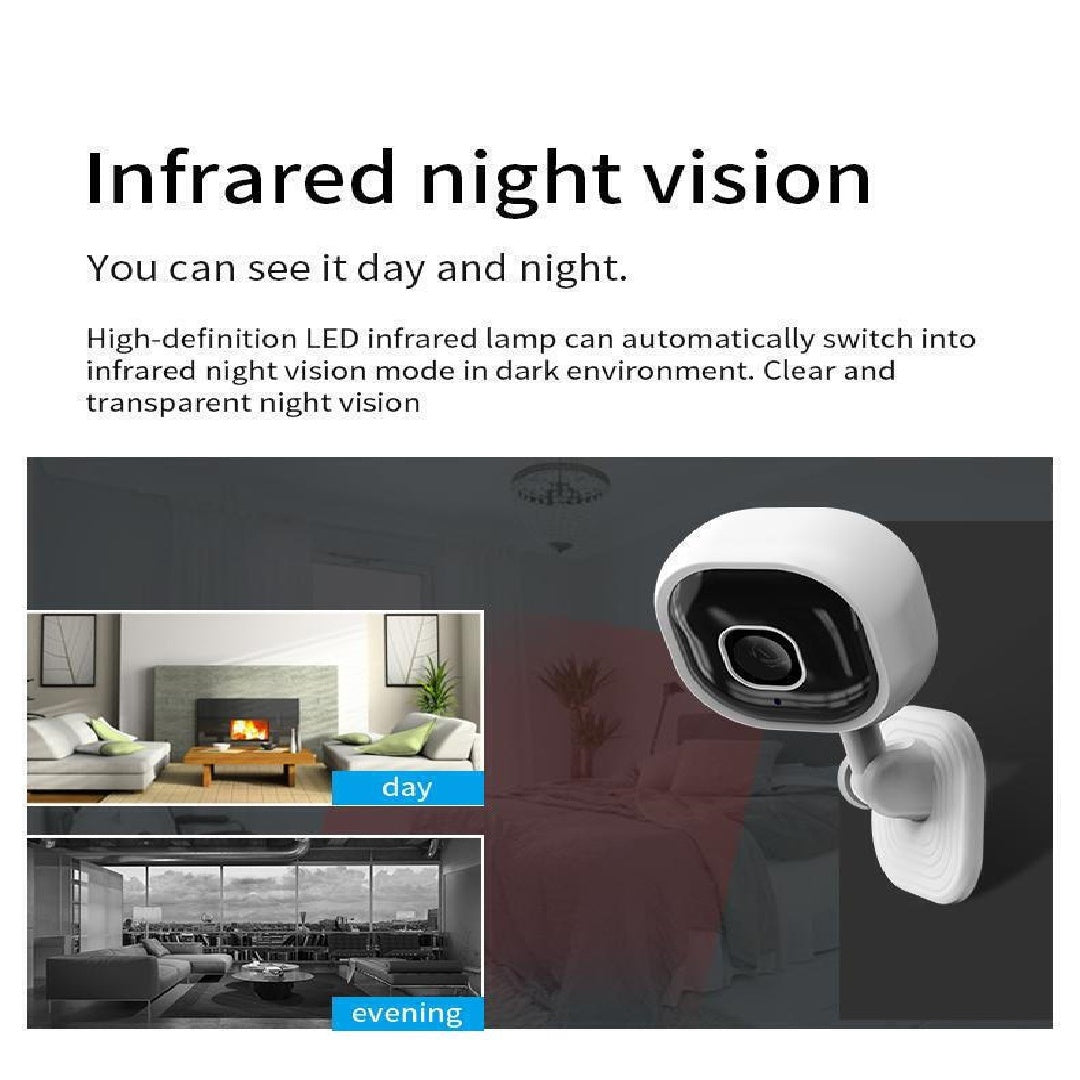 1080P HD Mini WiFi Security Camera – Wireless Indoor IP CCTV with Night Vision, Two-Way Audio & 360° Manual Rotation